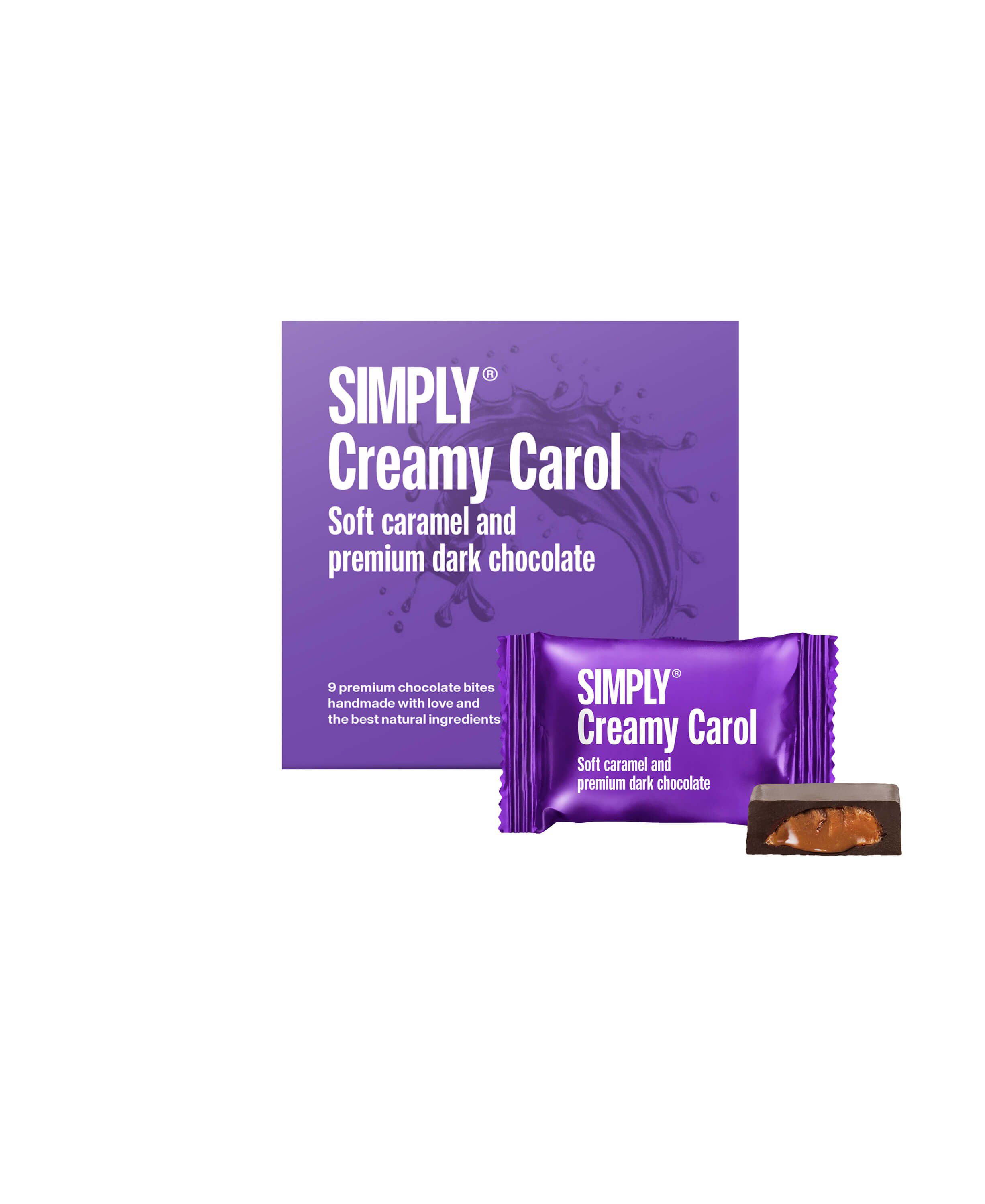 Simply&reg; CREAMY CAROL chokolade&aelig;ske (90g)