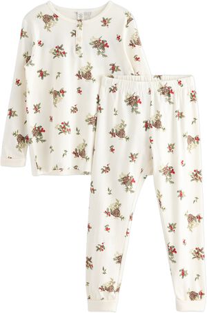 Mjukt pyjamasset i bomull med långä