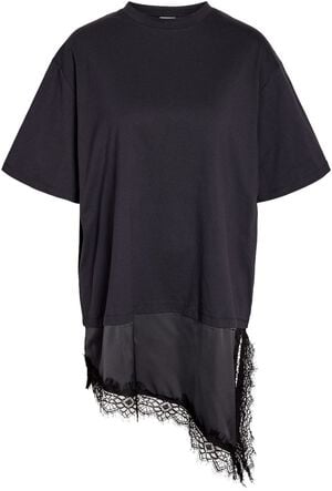 NMFILLA S/S OVERSIZE SATIN LACE T-S