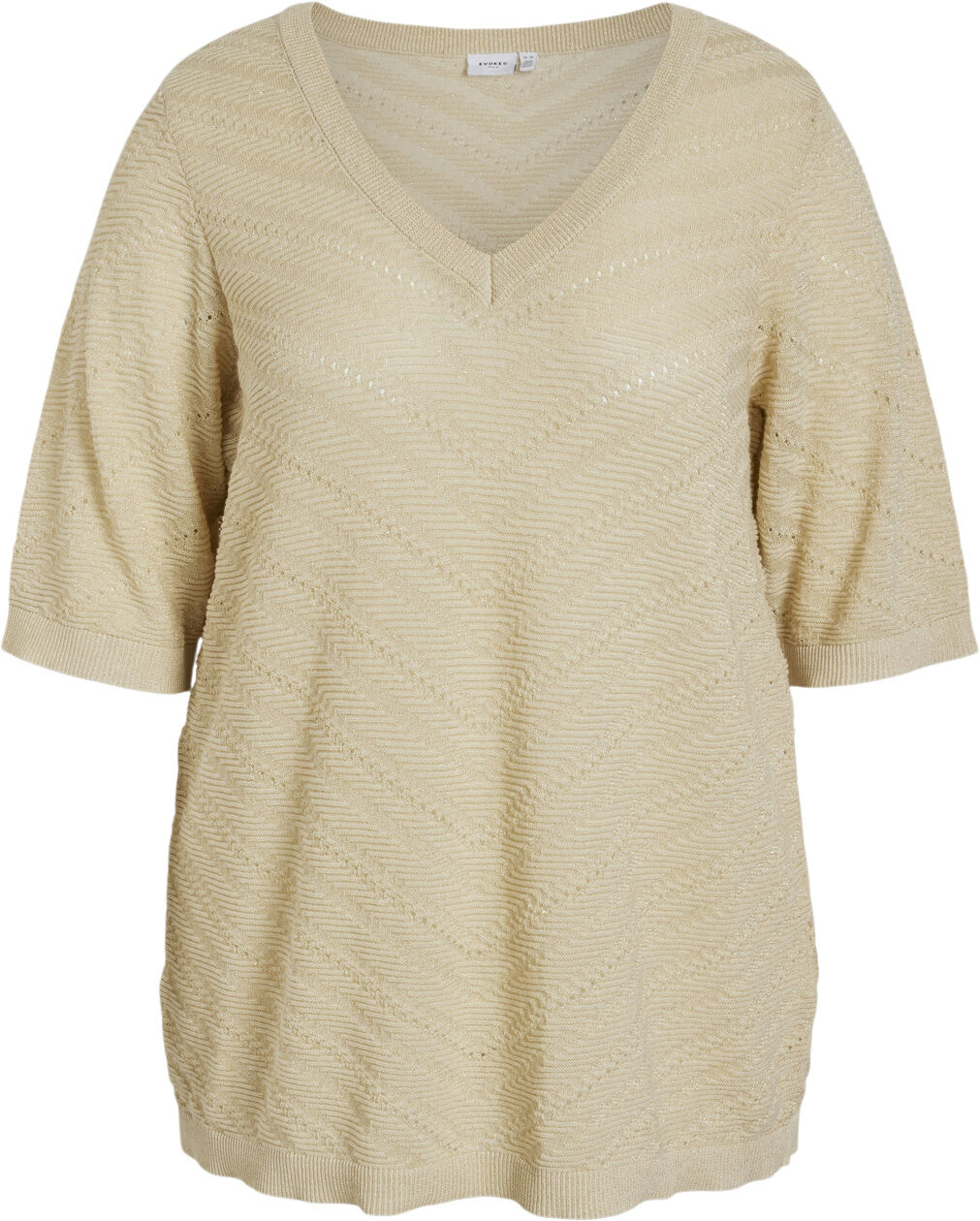 VIESTY V-NECK 2/4 GLITTER KNIT TOP/