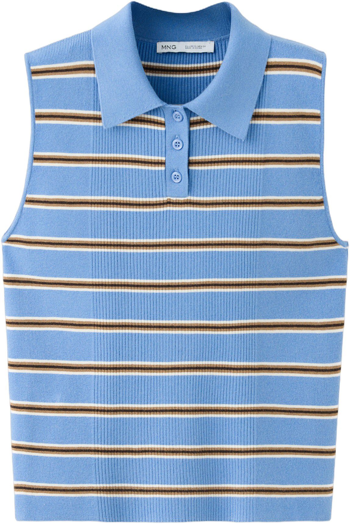 Striped ribbed vest
