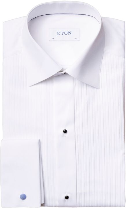 Plissé black tie shirt - Slim Fit