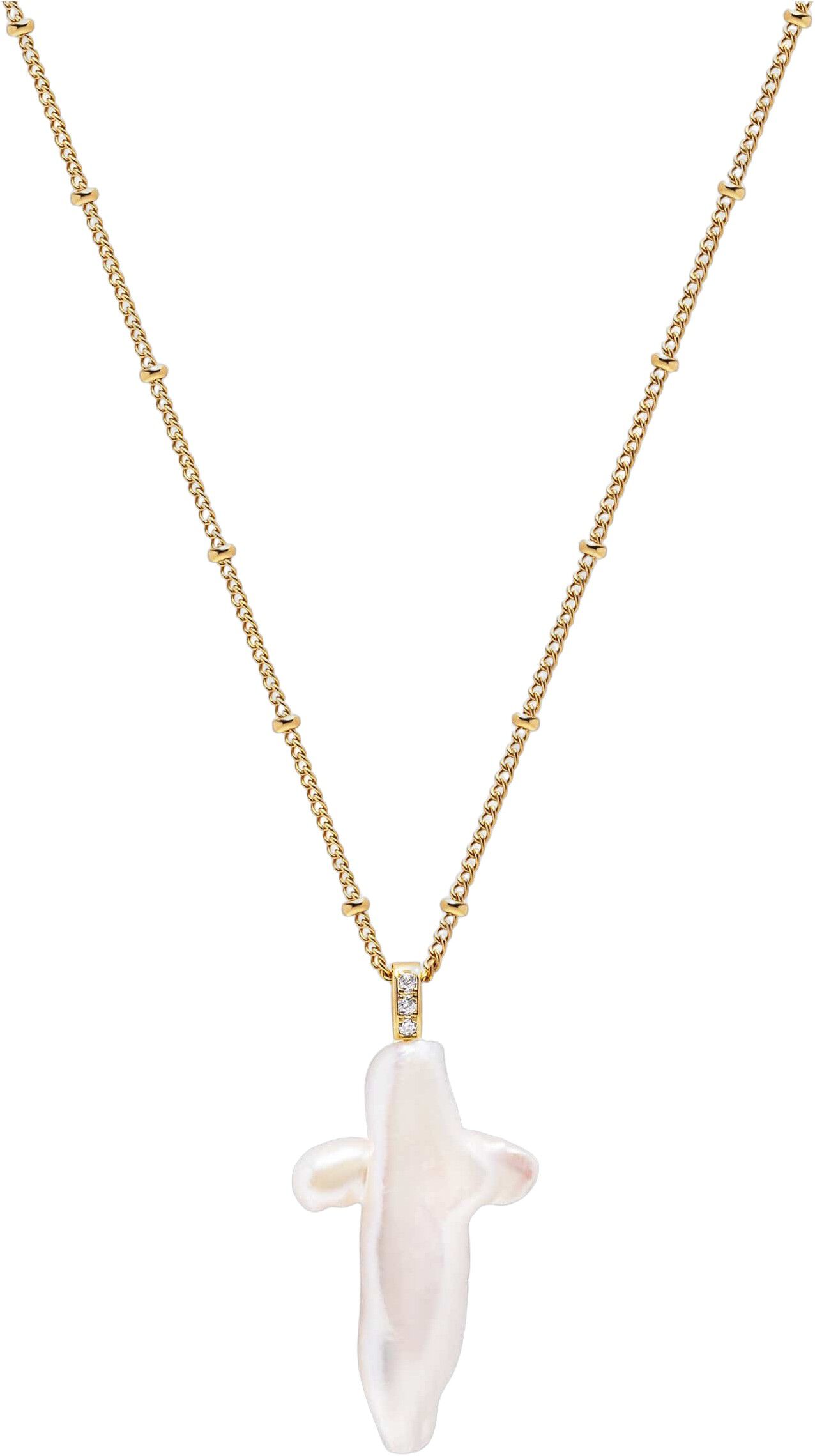 Pearl Cross Chain Necklace