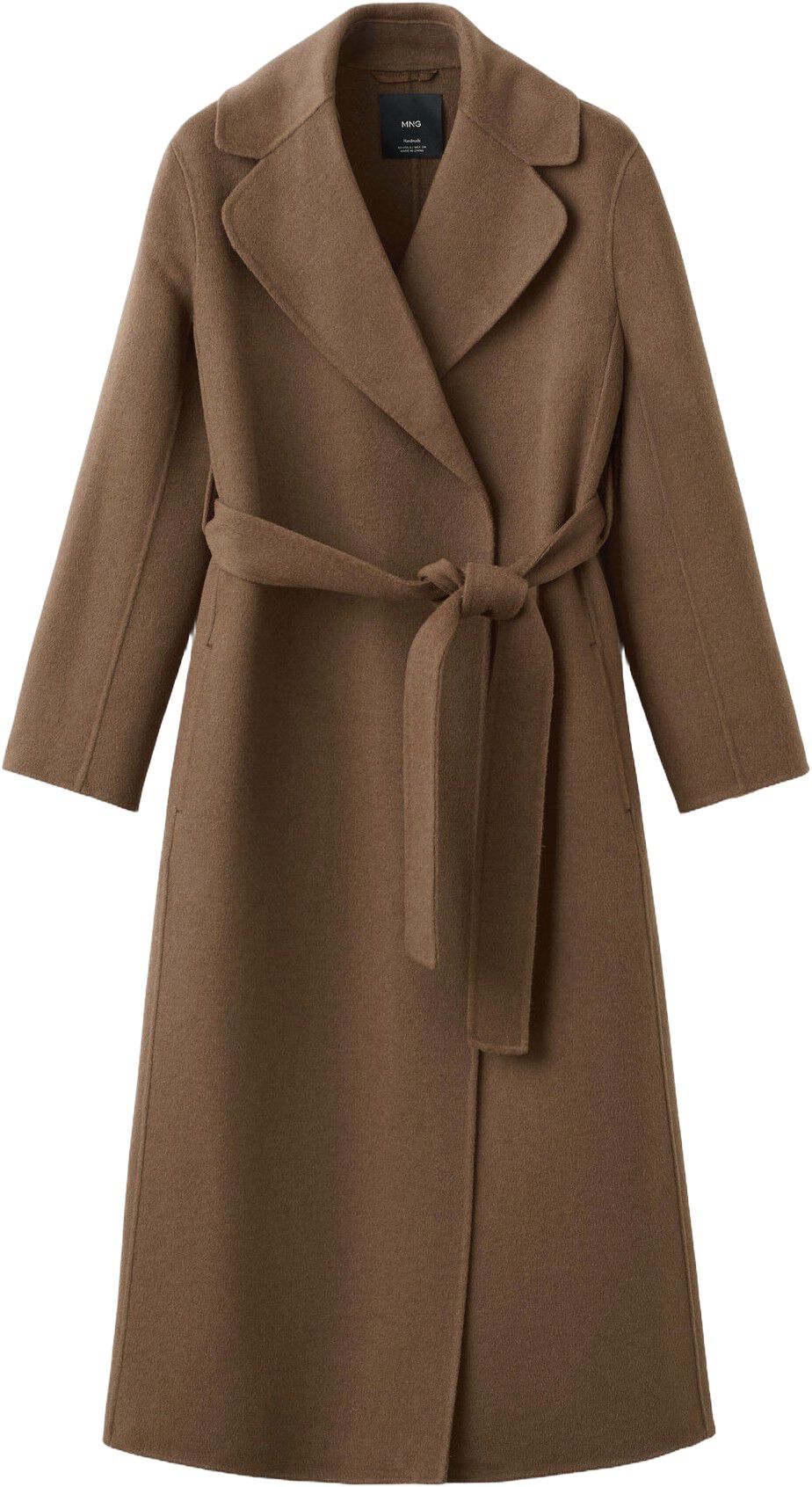 Handmade wool coat with belt