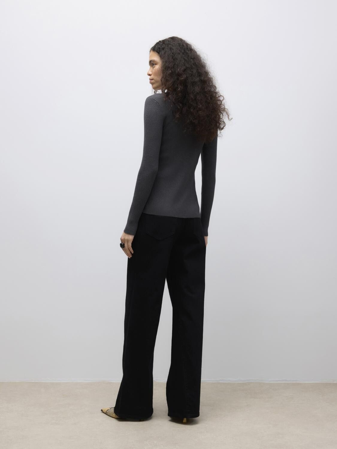 AWUKINO LS O-NECK KNIT CARDIGAN