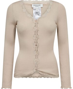 RWBabette Silk LS V-neck Lace Cardigan