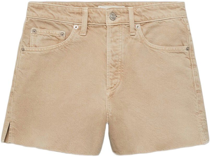 Denim shorts with frayed hem