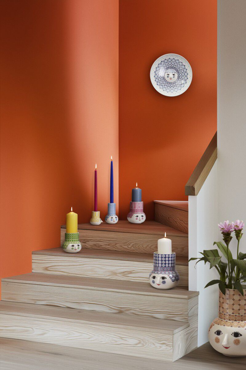 Olga Lysestage H9 cm gul