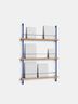 Box set, Magazine Shelving MS.115. 1, Oak shelves, Deep Blue