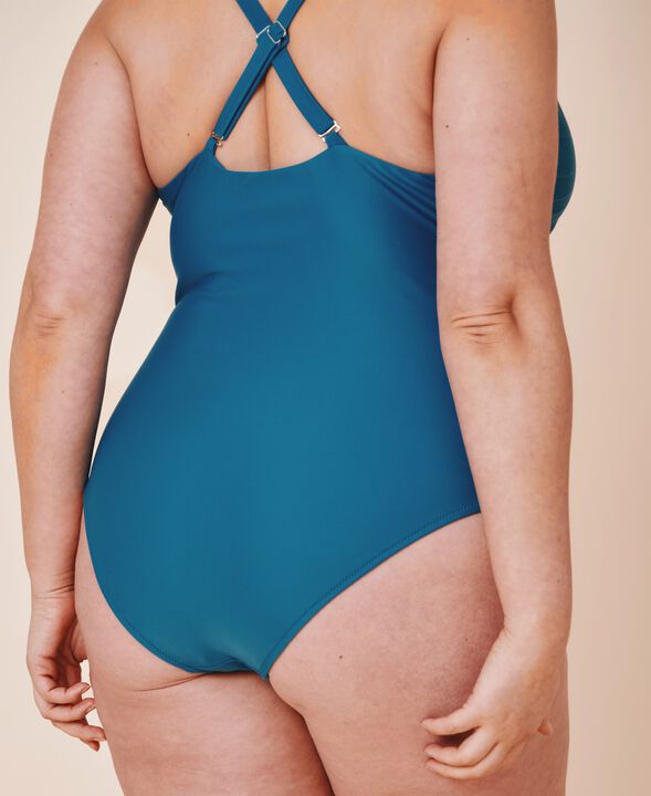Medewi draperet badedragt - Cartel Blue
