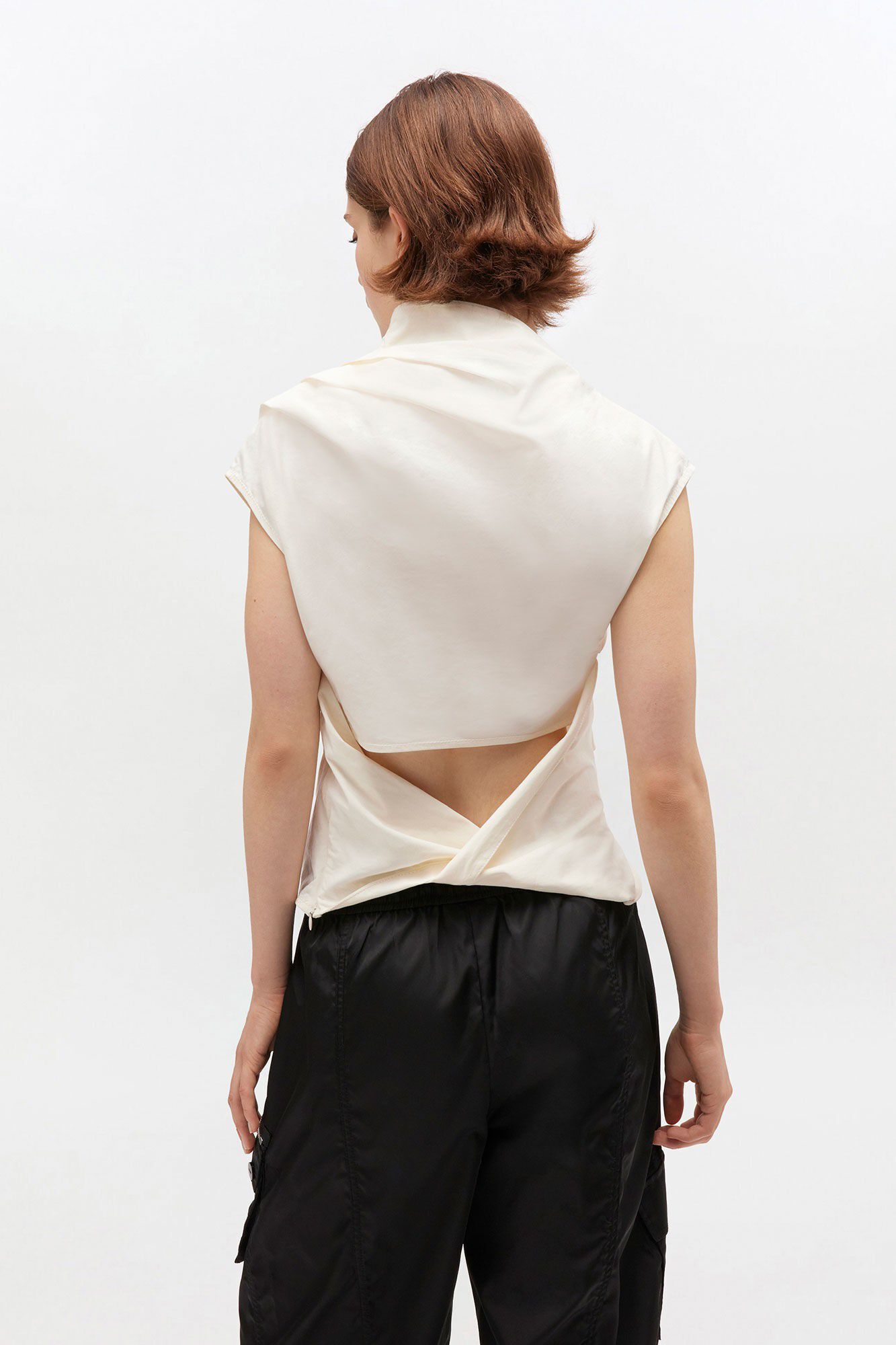 Stretch Cotton Ruched Top