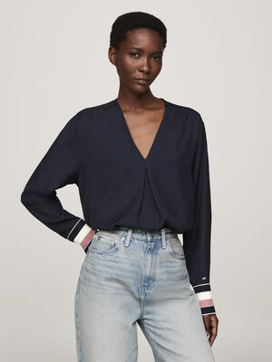 GLOBAL STP VISCOSE RLXD BLOUSE