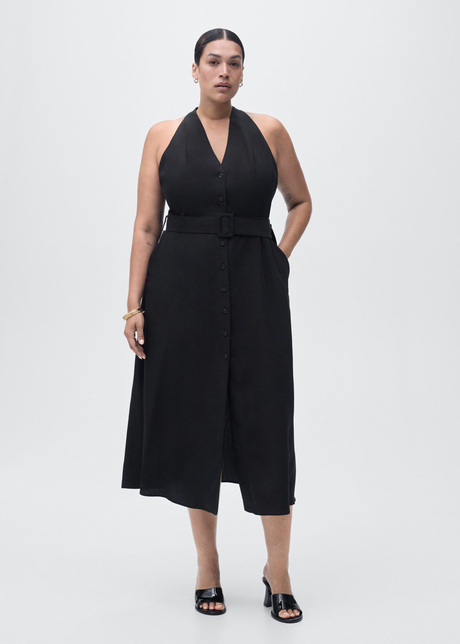 Lyocell dress with belt