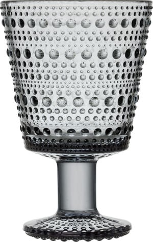 Kastehelmi glas p&aring; fod 30 cl - gr&aring; 2 stk