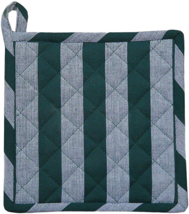 Pot holder 22x22 cm  BIRK - Stripe dark green