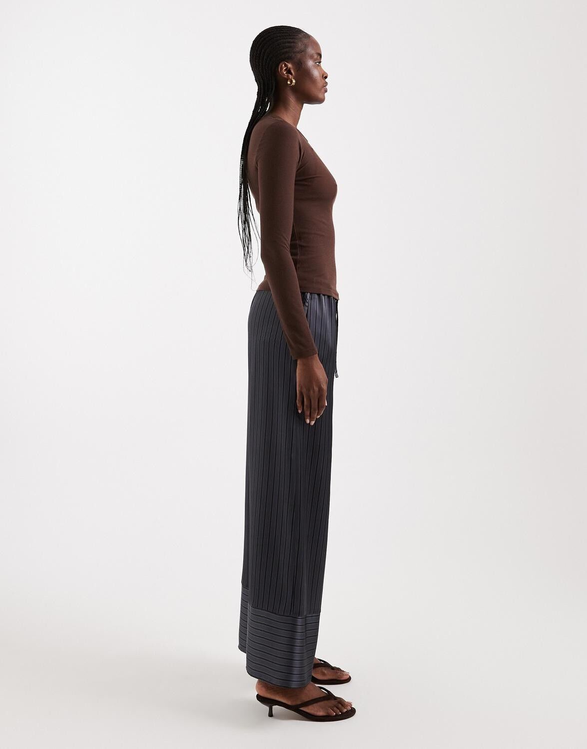 TSARDO SATIN TIE WAIST TROUSER WVN