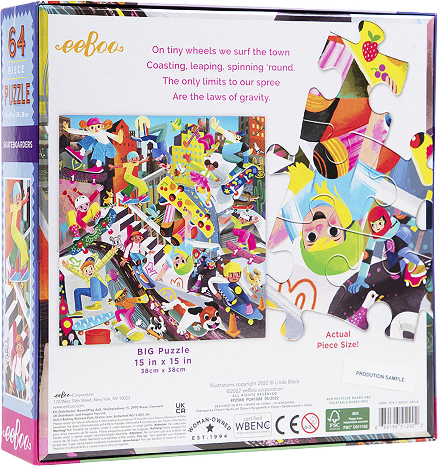 eeBoo - Puslespil 64 brk - Skateboarders