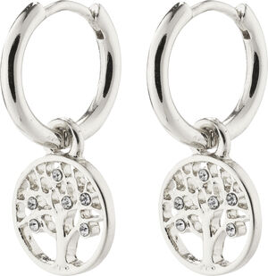 IBEN recycled tree-of-life hoop earrings silver-plated