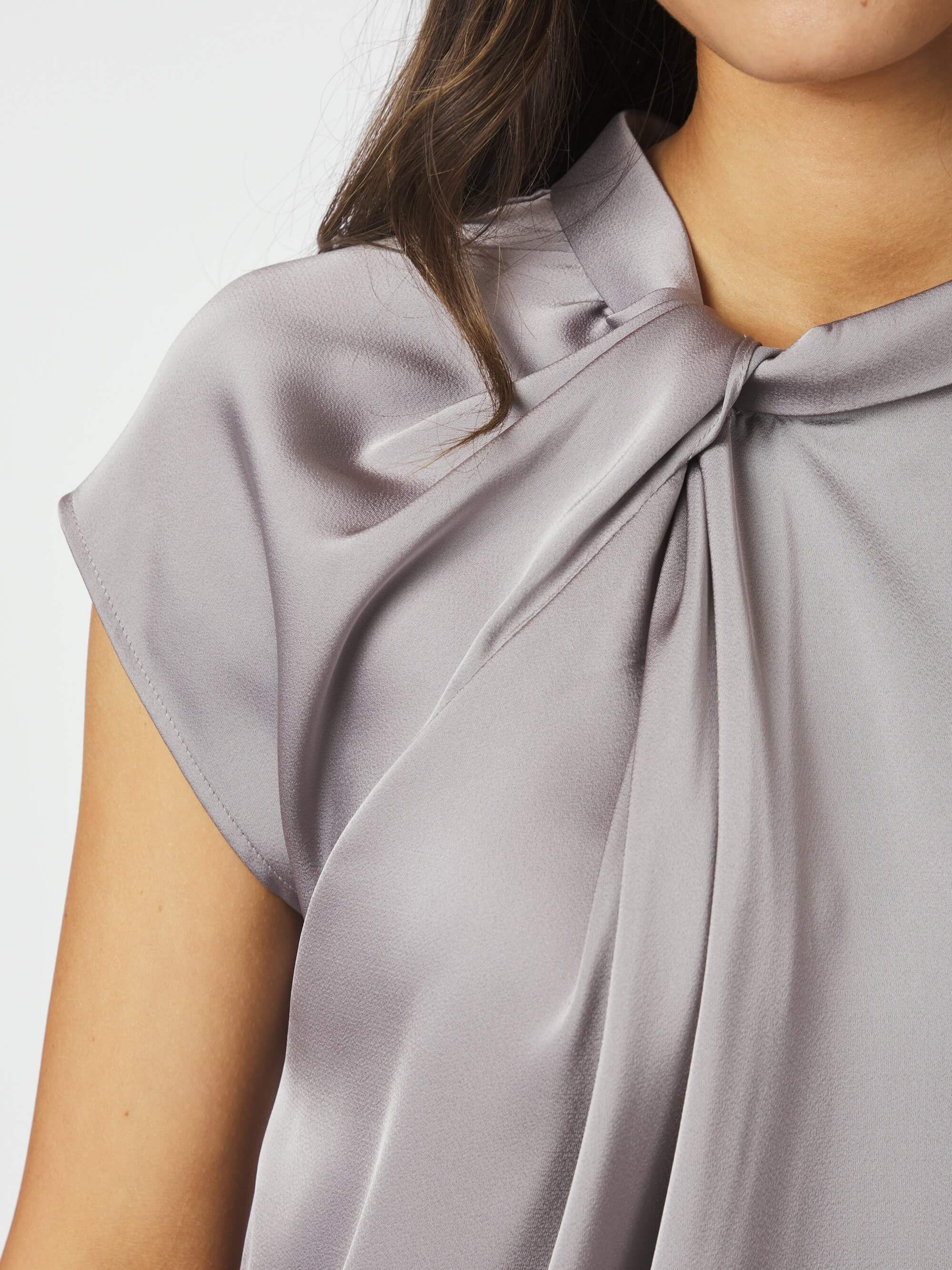 Fleur Drapy Satin Blouse