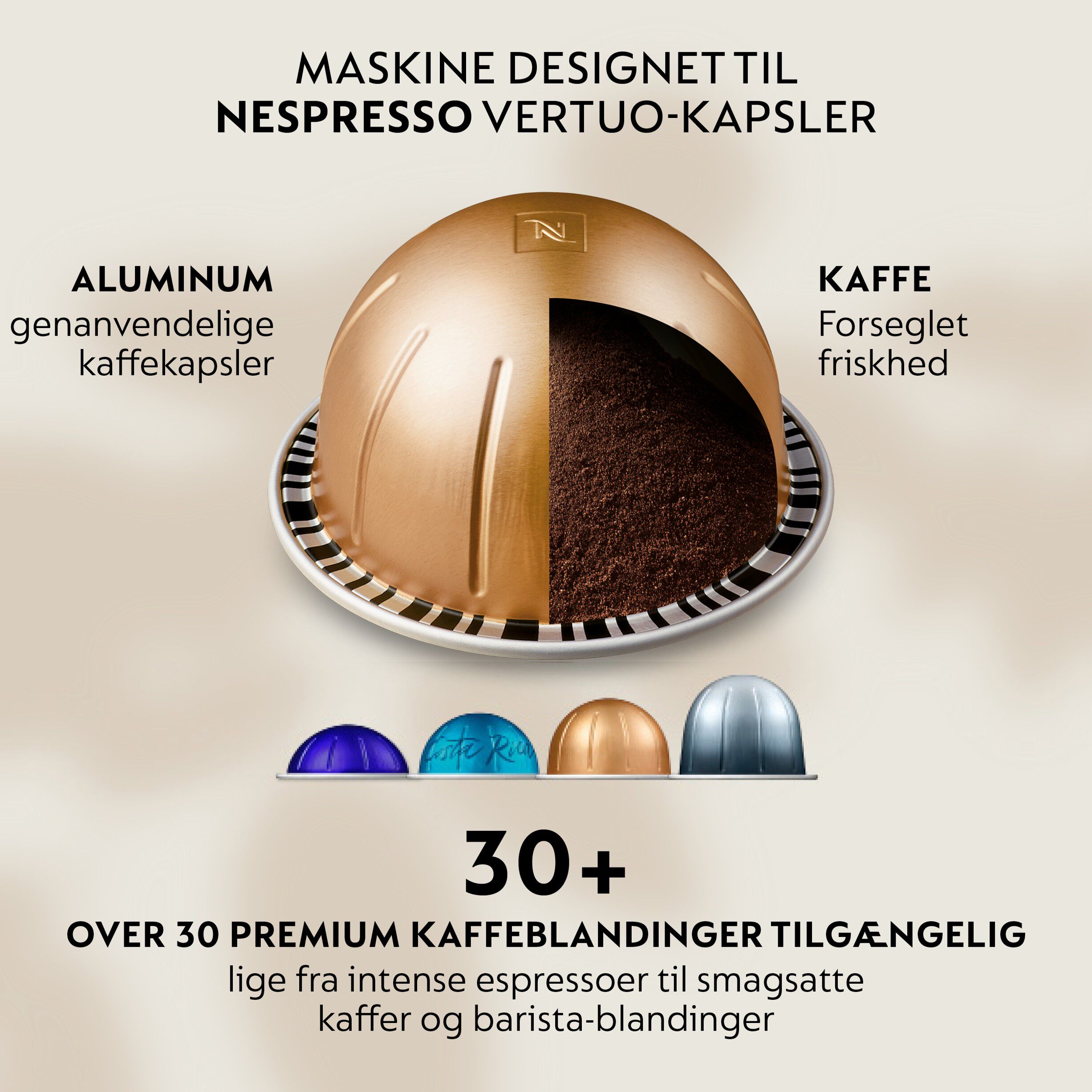 Nespresso Vertuo UP kapselmaskine (Gr&aring;)