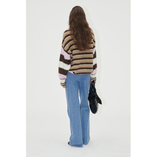 Long Sleeve Crew Neckline Jumper, 2283 Alpaca Stripes