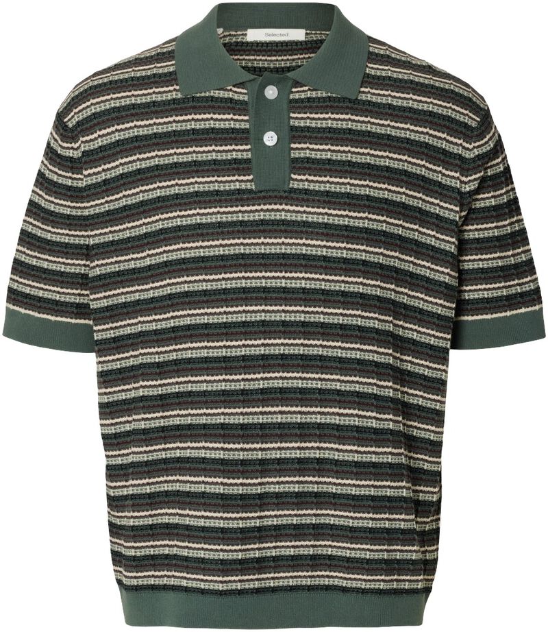 Slhdane Ss Knit Color Structure Pol