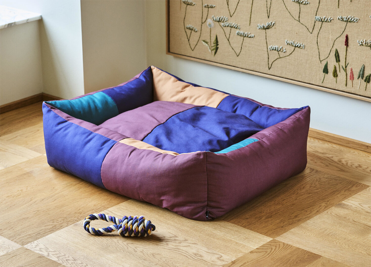 HAY Dogs Bed-Large-Burgundy, green