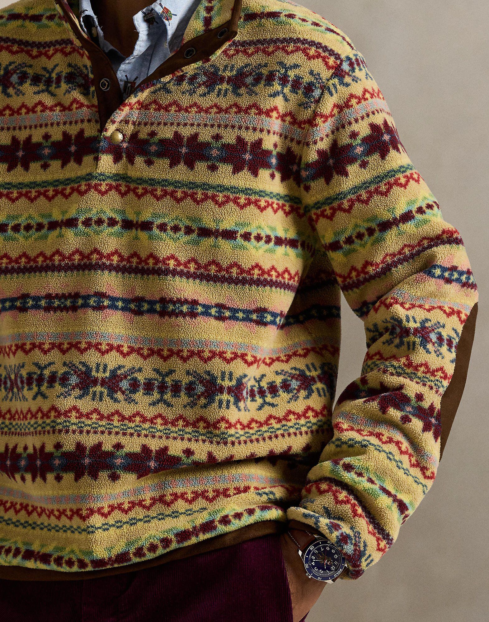 Fair Isle-Inspired Fleece Pullover