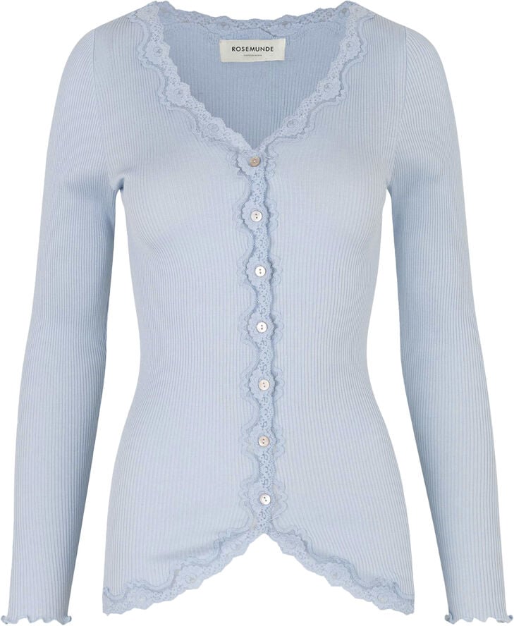 Silk cardigan regular ls w/rev vint