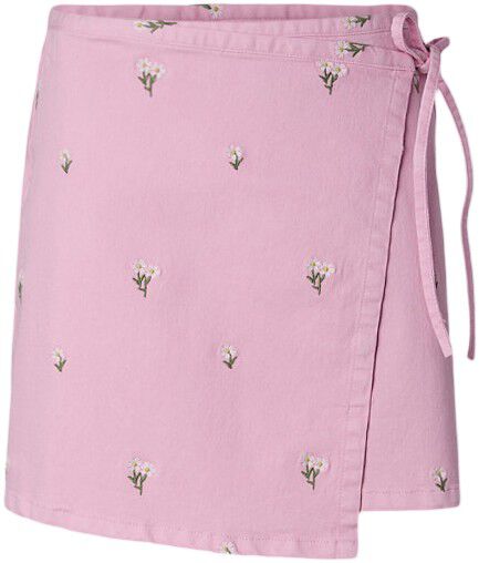 PCFLORA MW WRAP EMB SKIRT DNM D2D