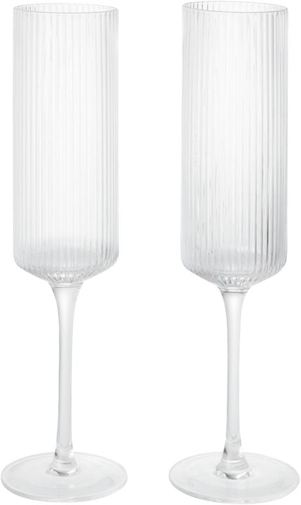 Ripple Champagne Flutes - Set of 2 - Clear