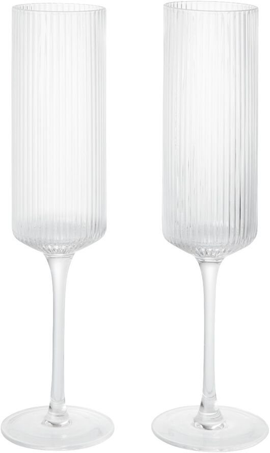 Ripple Champagne Flutes - Set of 2 - Clear