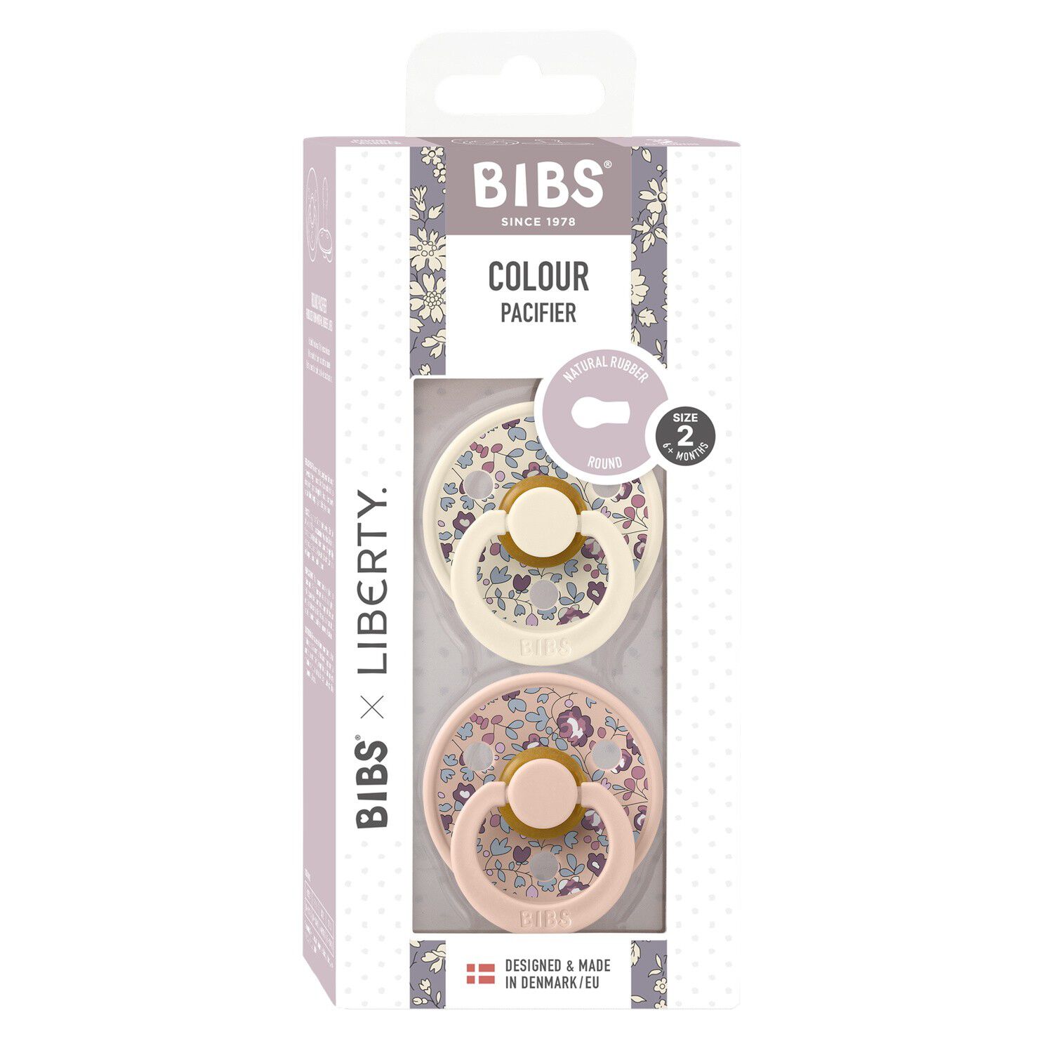 BIBS x Liberty 2 PACK Colour Eloise Latex Size 2 Blush Mix