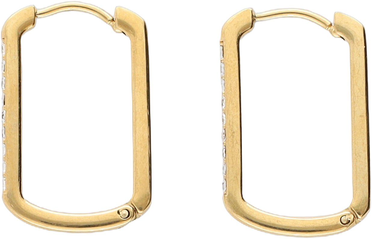 Earring square strass hoop midi