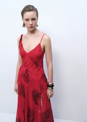 Asymmetrical floral dress