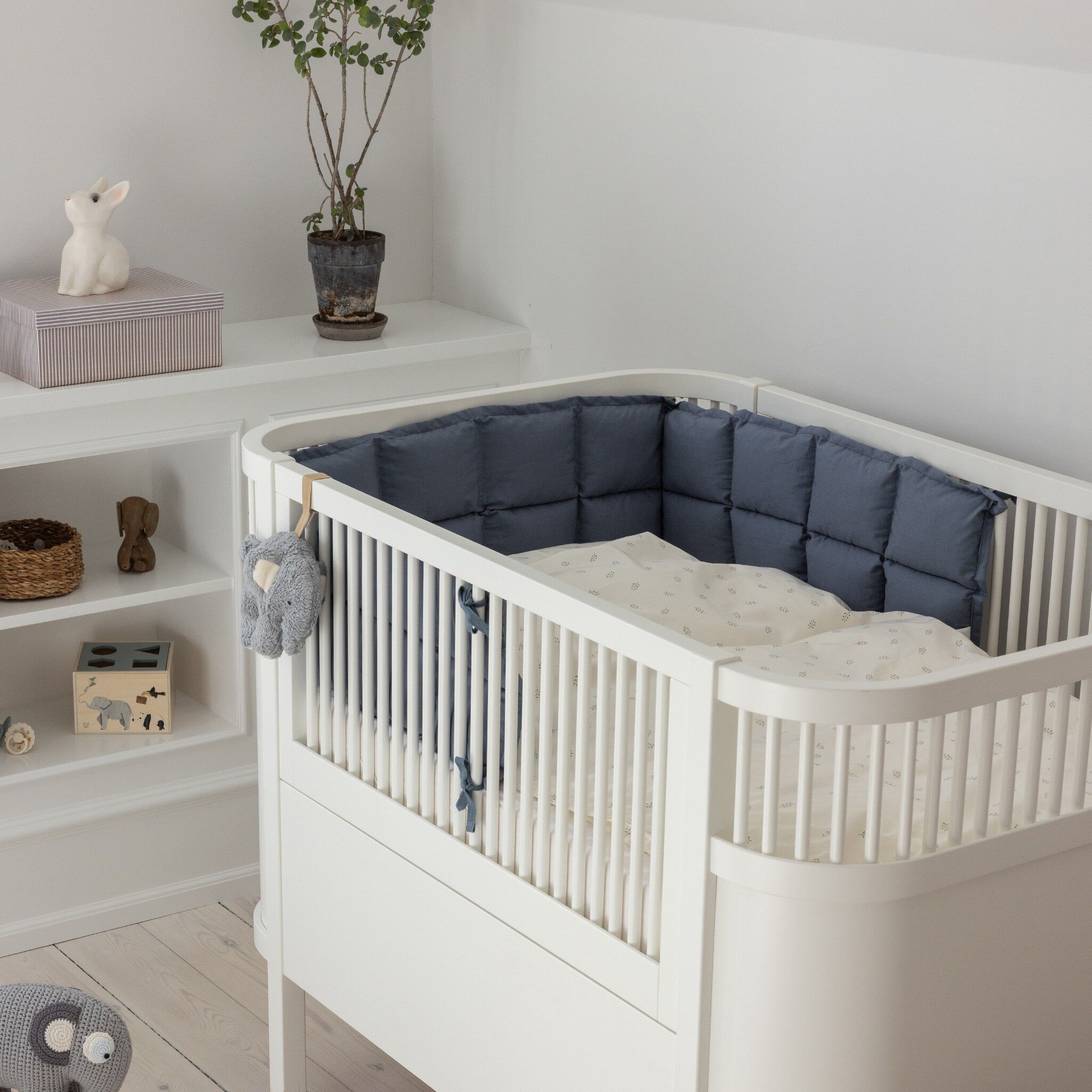 Sengerand, kapok, halv l&aelig;ngde, forest lake blue