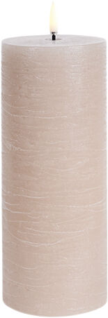 LED pillar candle, Beige, Rustic