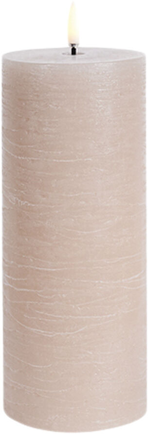 LED pillar candle, Beige, Rustic