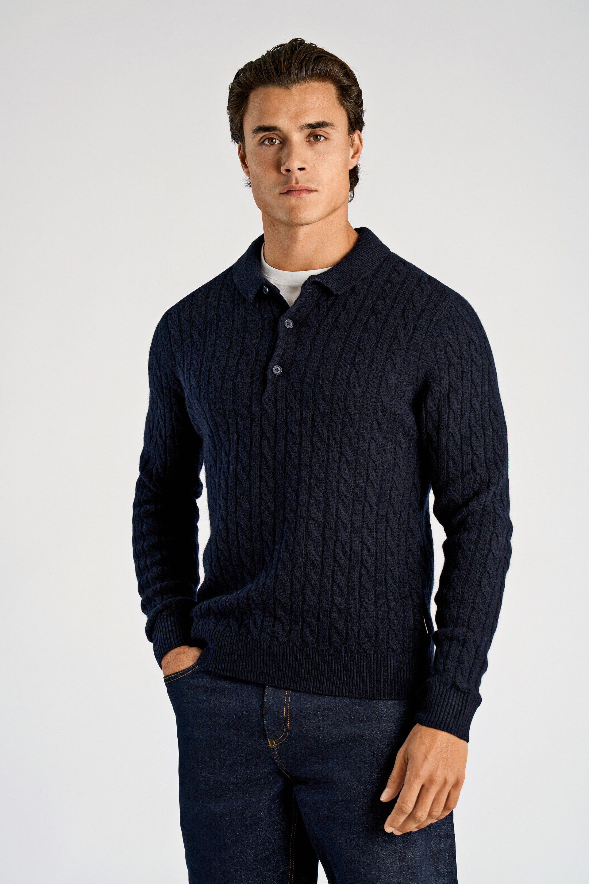 Lambswool half zip knit
