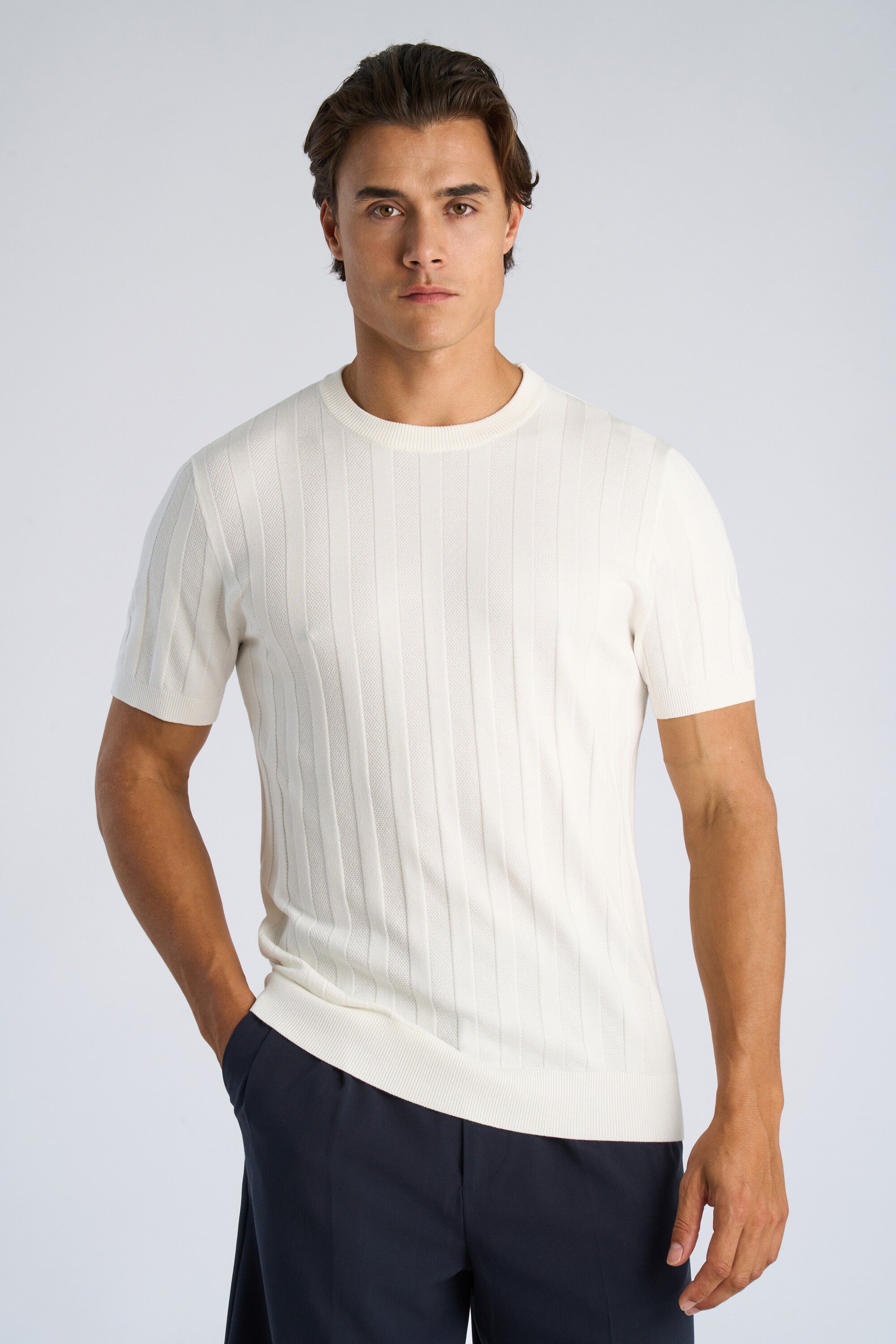 Knitted crew neck t-shirt