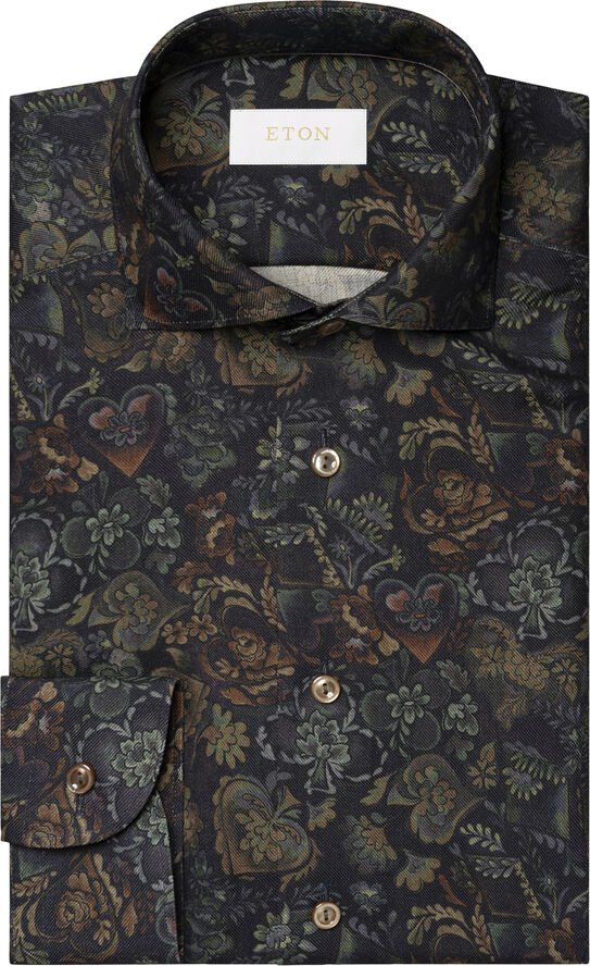 Slim Fit Brown Merino Wool Shirt