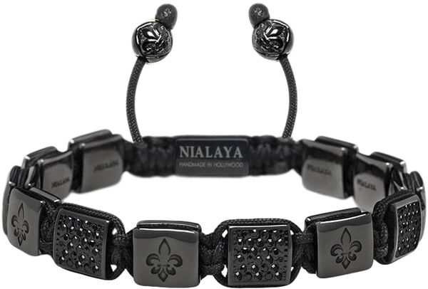 Men's Ceramic Flatbead Bracelet in Black