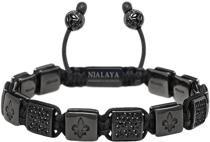Men's Ceramic Flatbead Bracelet in Black