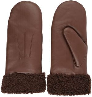 MATERA - FEMININE LEATHER MITTENS W/ CURLY SHEARLING