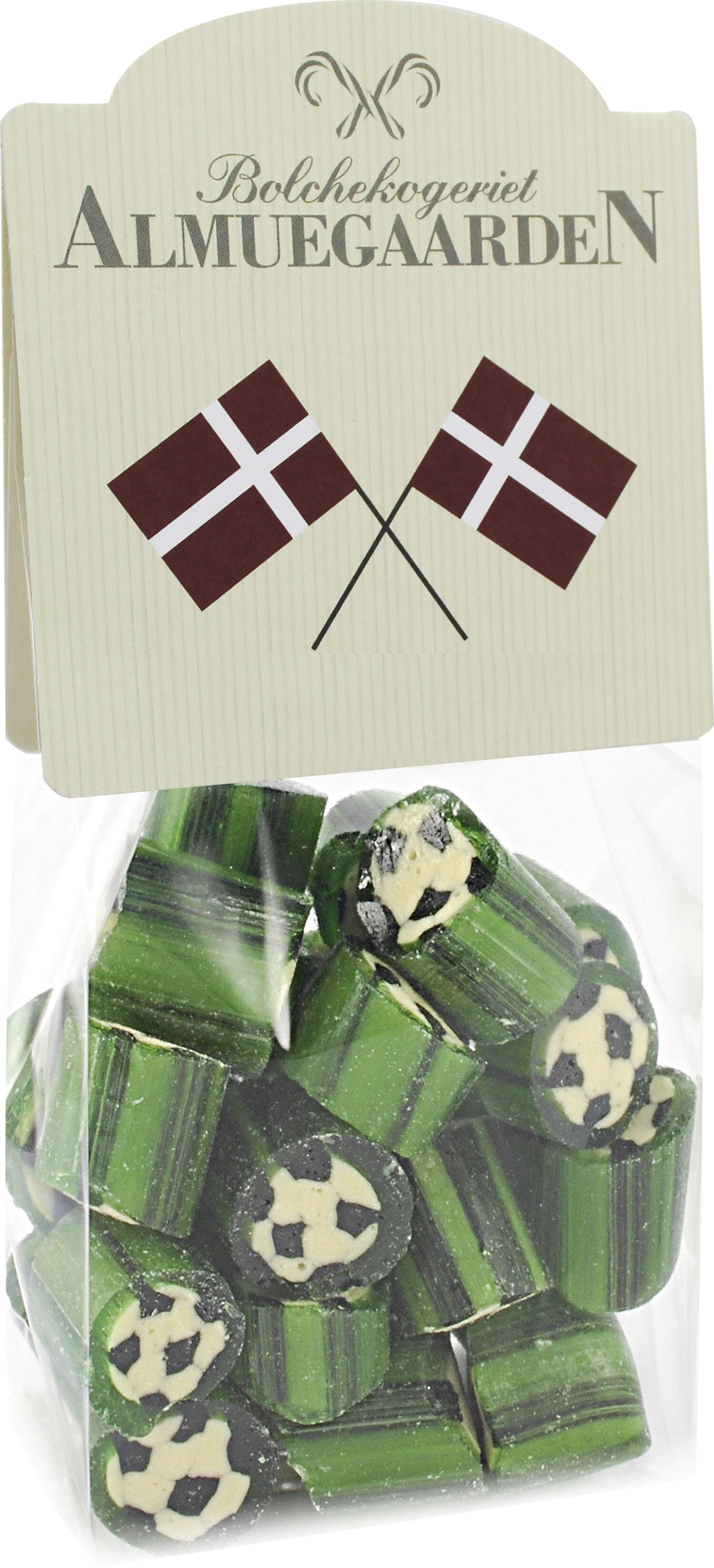 Sig Tillykke med fodbold bolcher med smag af &aelig;ble og salmiak-lakrids