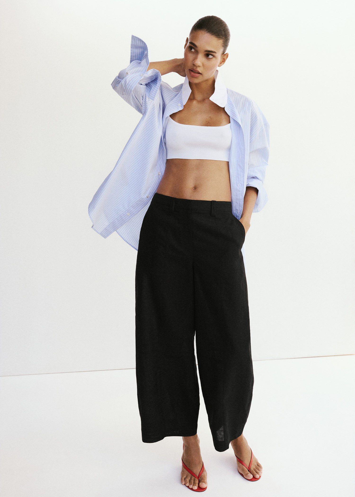Linen balloon trousers