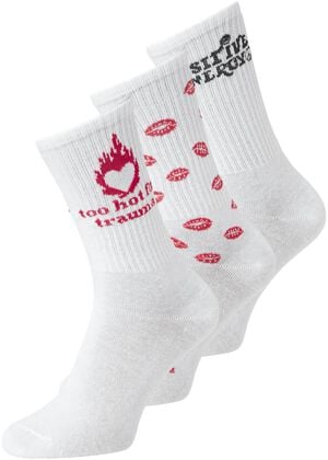 JXBASIC TENNIS PRINT SOCK 3-PACK AC