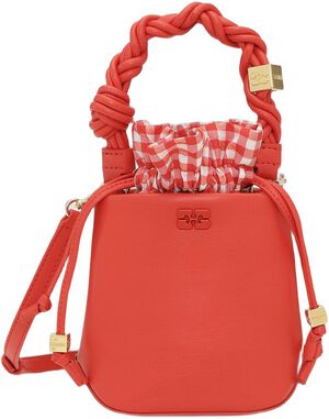 Ganni Bou Bucket Mini Vichy Pouch