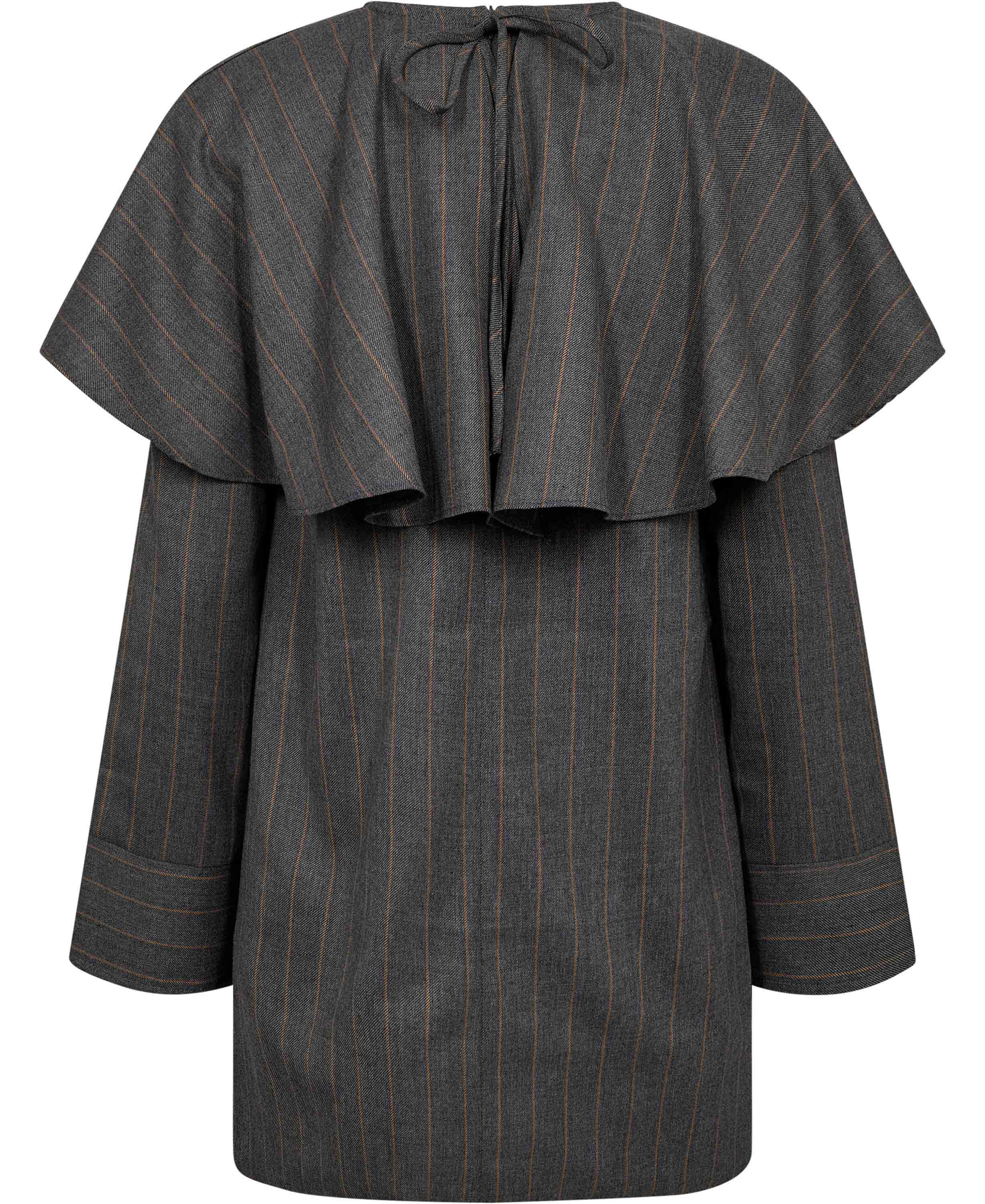 Wool Stripe Circle Collar Mini Dres