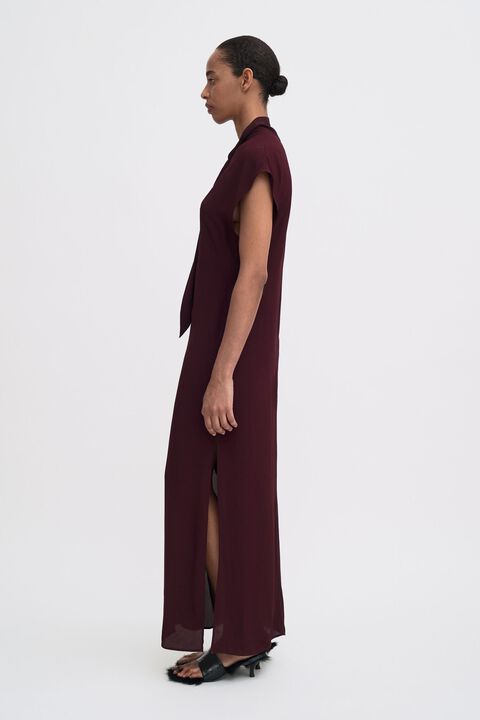long tie-neck dress